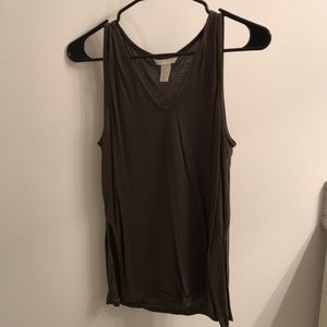 H&M army green v-neck tank top